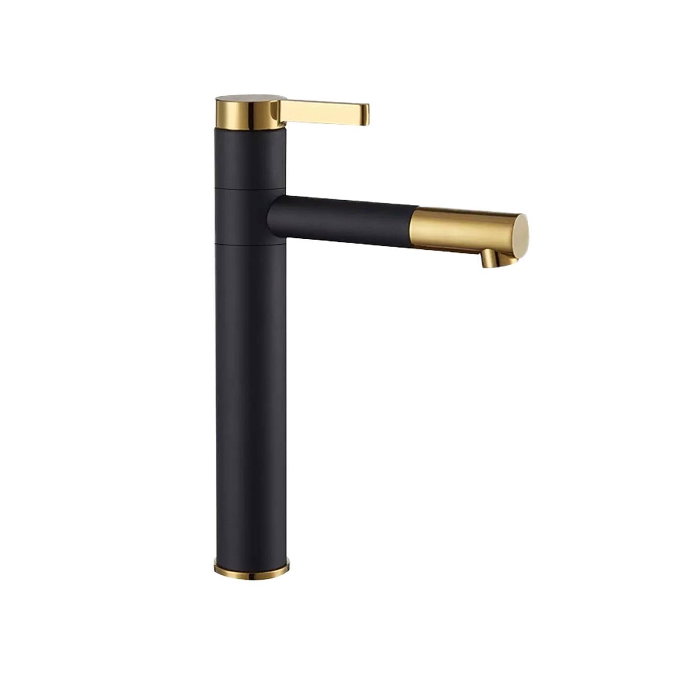 Baterie lavoar EGO Smart High, montaj pe blat, perlator, finisaj Negru Mat