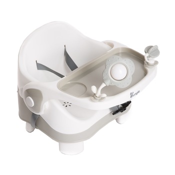 Scaun de masa bebelusi booster si inaltator detasabil Bo Jungle cu tavita detasabila, gri Scaun de masa bebelusi booster si inaltator detasabil Bo Jungle cu tavita detasabila, gri