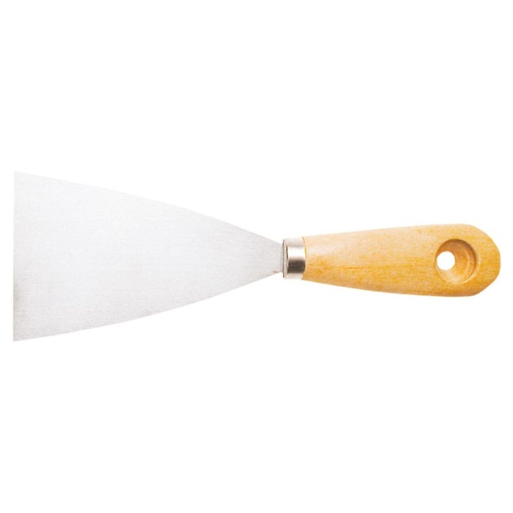 Spatula, rozsdamentes acél, fa nyél, 40 mm, felső szerszámok 18B304