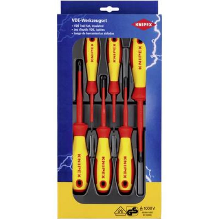 Knipex VDE csavarhúzó készlet, 6 db, 1000V, PH és PZ