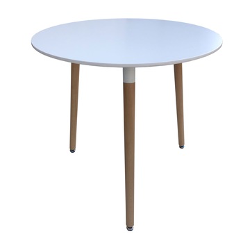 Masa star rotunda picioare lemn masiv 80 cm alb Masa star rotunda picioare lemn masiv 80 cm alb