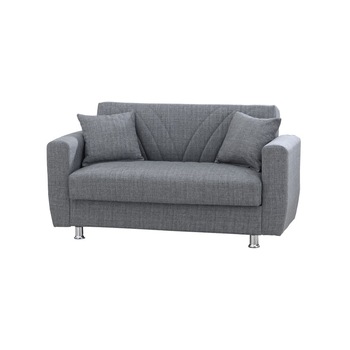 Canapea Extensibila Ernest cu 2 Locuri, Lada Depozitare, Material Textil, Culoare Gri Canapea Extensibila Ernest cu 2 Locuri, Lada Depozitare, Material Textil, Culoare Gri