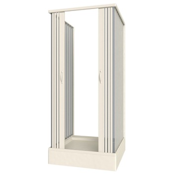 Cabina dus trei laturi, Saturnia 80, usi armonice, 80x80x80cm, fara cadita, material PVC Cabina dus trei laturi, Saturnia 80, usi armonice, 80x80x80cm, fara cadita, material PVC