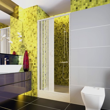 Paravan de dus Italbox Venere Lux, usa armonica, PVC, 90x185 cm, Alb Paravan de dus Italbox Venere Lux, usa armonica, PVC, 90x185 cm, Alb