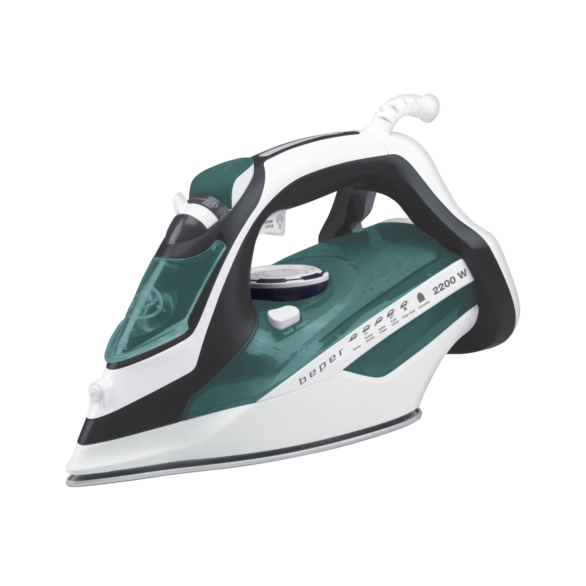 Fier de calcat cu aburi, talpa ceramica, 2200W, Beper, 50.101