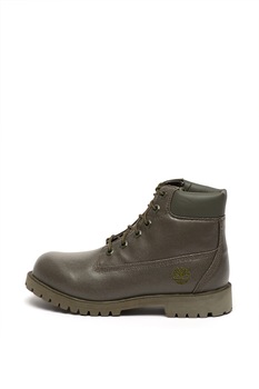 Timberland, Bocanci impermeabili cu aspect peliculizat 6In Premium, Gri inchis, 40 EU Timberland, Bocanci impermeabili cu aspect peliculizat 6In Premium, Gri inchis, 40 EU
