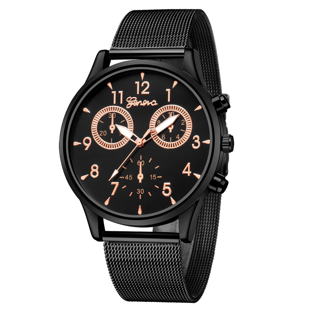 Ceas UNISEX casual, elegant Quartz Geneva Premium Model G49, curea metal, rose gold