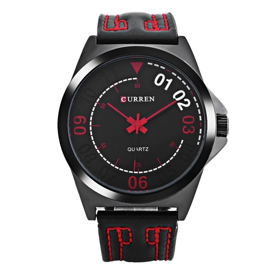 Ceas barbatesc PREMIUM casual, elegant Quartz Curren C93 negru, curea piele, afisaj analog