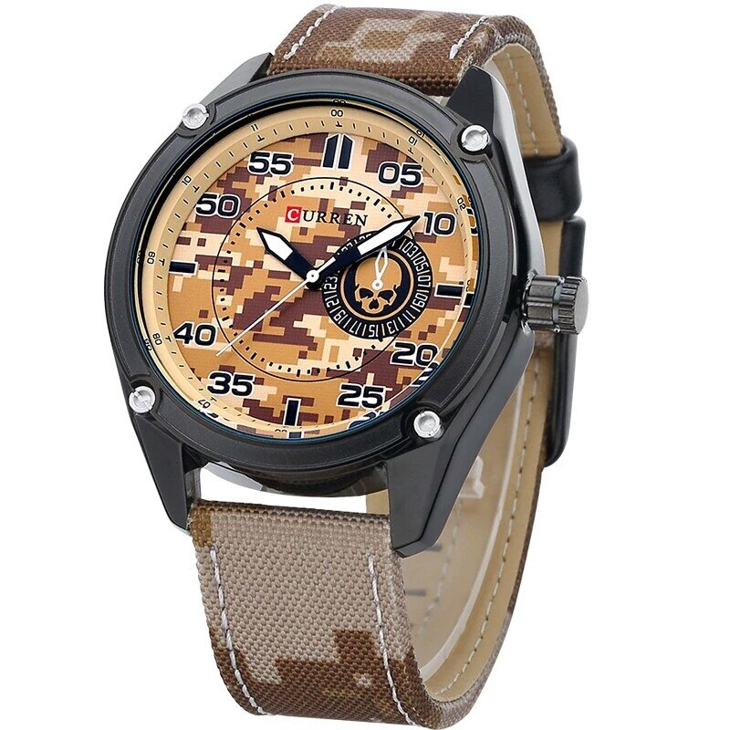 Ceas barbatesc PREMIUM casual, elegant Quartz Curren C81 camuflaj, afisaj analog