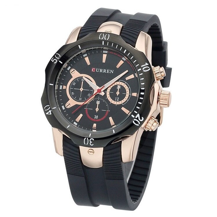 Ceas barbatesc PREMIUM casual, elegant Quartz Curren C73 curea silicon, afisaj analog