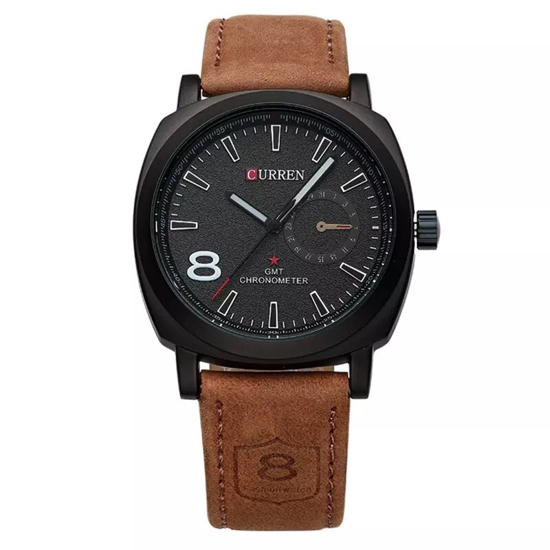 Ceas barbatesc PREMIUM casual, elegant Quartz Curren C68 negru, curea piele, afisaj analog