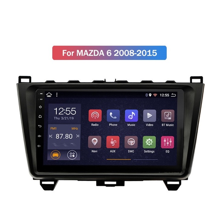 Мултимедия с навигация ZT, за Mazda 6 2007-2012, Android, 4+1+16