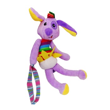 Jucarie de Plus, Catelul Zurliu pentru Bebelusi, Mov/Galben Jucarie de Plus, Catelul Zurliu pentru Bebelusi, Mov/Galben