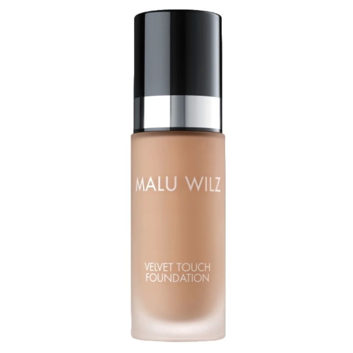 Fond de ten performant 18 Very Deep Honey, MALU WILZ, Velvet Touch Foundation, textura fluida, acoperire impecabila, finish radiant, cu acid hialuronic, vitamina E si squalane, 30 ml