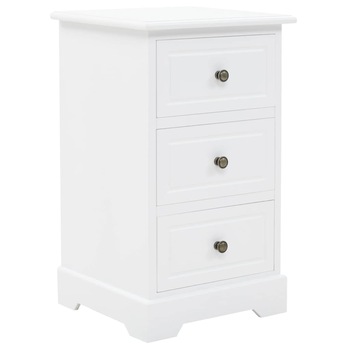 Noptiera cu 3 sertare, vidaXL, MDF, Alb, 35 x 32 x 59 cm Noptiera cu 3 sertare, vidaXL, MDF, Alb, 35 x 32 x 59 cm
