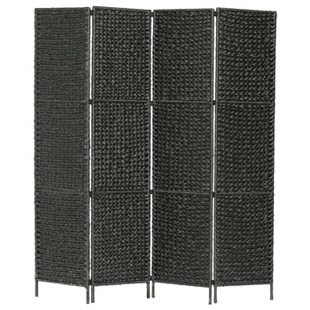 Paravan de camera, 4 panouri, vidaXL, Zambila de apa, 154x160 cm, Negru Paravan de camera, 4 panouri, vidaXL, Zambila de apa, 154x160 cm, Negru