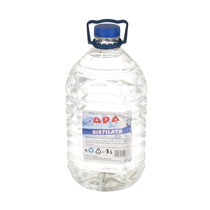 Apa distilata purificata de saruri minerale, sticla 5 litri, APA