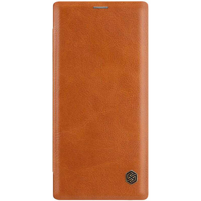 Husa tip carte Nillkin Qin pentru Samsung Galaxy Note 10 Plus, maro