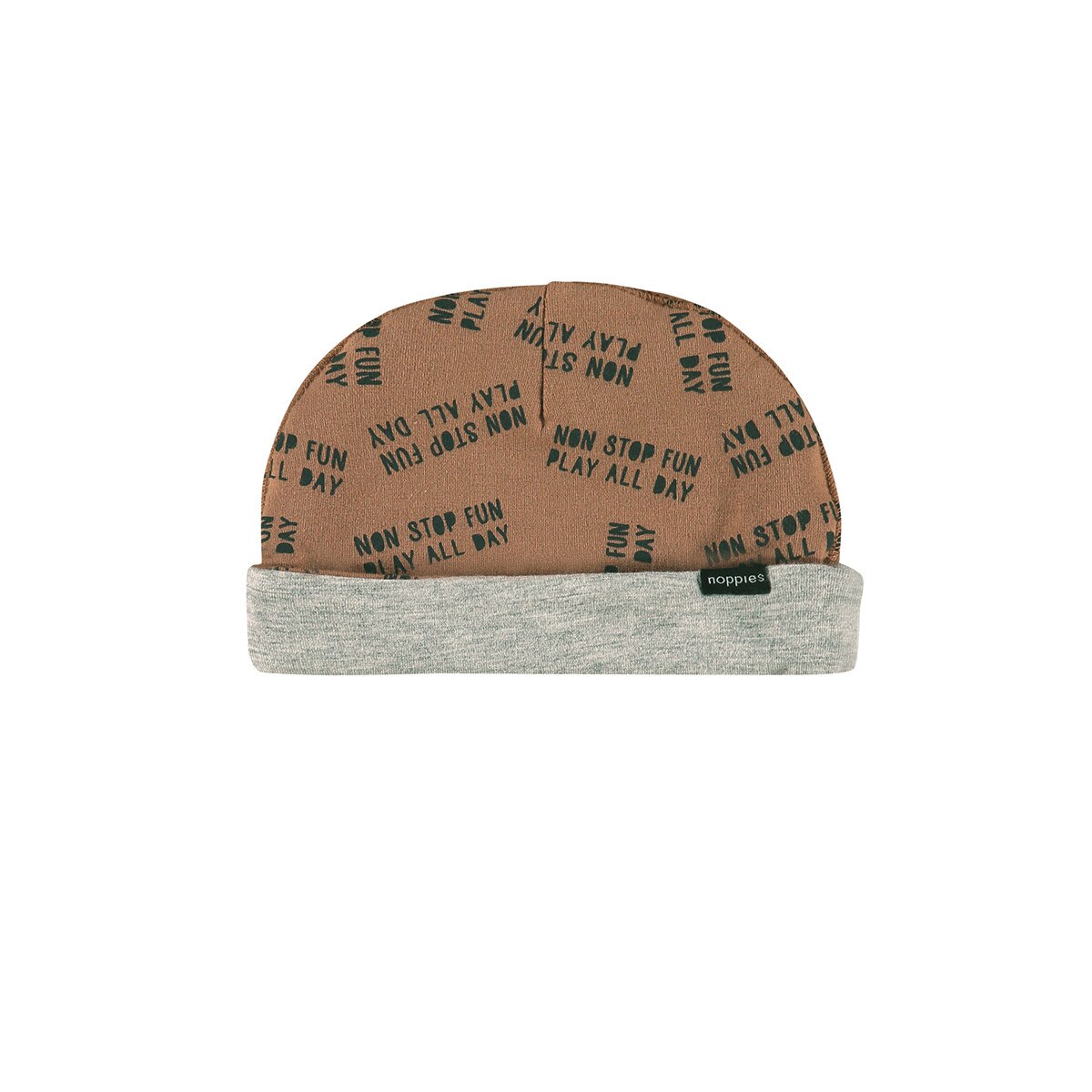 Caciula bebe, Noppies, cu inscriptie, Pukalani, maro, 3-6 luni