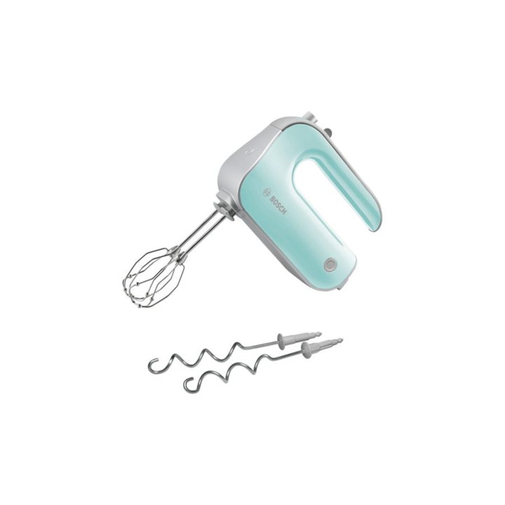 Ръчен миксер Bosch MFQ40302, 500 W, 5 степени на мощност, Бял/Тюркоаз