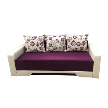 Canapea extensibila Mirela, MobAmbient, Mov Alb, material textil si piele ecologica, extensie din plasa de arcuri tip relaxa, cu lada de depozitare, 3 perne incluse, 220 x 140 cm Canapea extensibila Mirela, MobAmbient, Mov Alb, material textil si piele ecologica, extensie din plasa de arcuri tip relaxa, cu lada de depozitare, 3 perne incluse, 220 x 140 cm