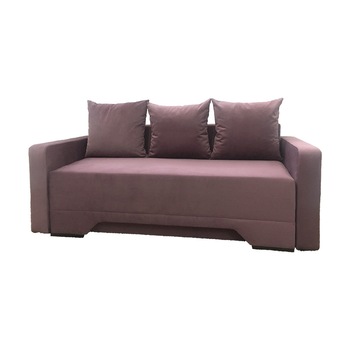 Canapea extensibila Mirela, MobAmbient, Mov, material textil, extensie din plasa de arcuri tip relaxa, cu lada de depozitare, 3 perne incluse, 220 x 140 cm Canapea extensibila Mirela, MobAmbient, Mov, material textil, extensie din plasa de arcuri tip relaxa, cu lada de depozitare, 3 perne incluse, 220 x 140 cm