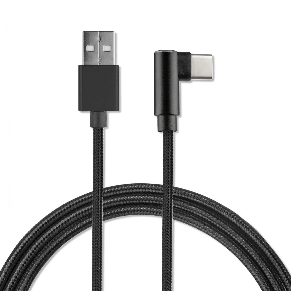 Cablu USB la USB-C 4smarts AngledCord, pentru dispozitive cu port USB-C, 100 cm, negru