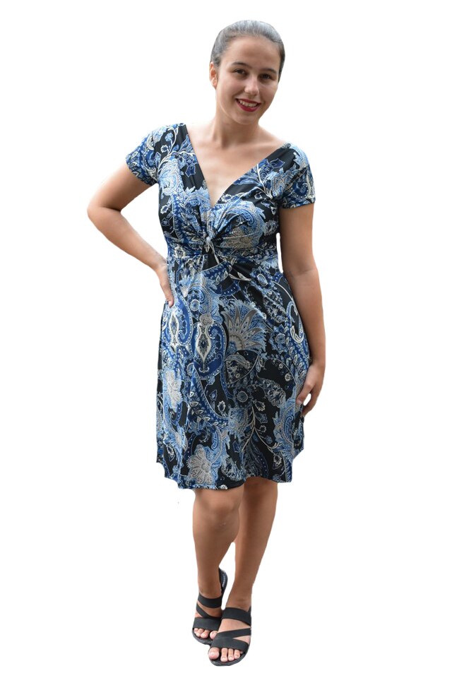 Rochie Eleonor, imprimeu abstract, D&J Exclussive, Negru