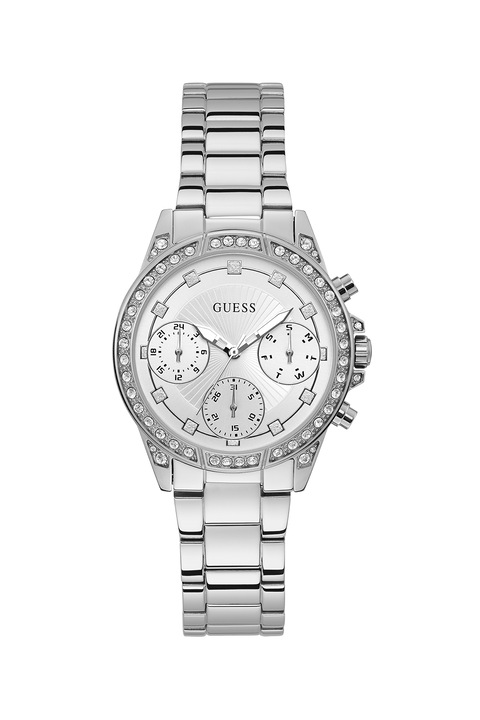 Guess, Multifunkciós karóra kristályokkal, Ezüstszín