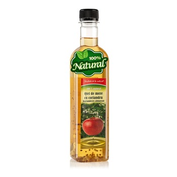 Otet de mere cu coriandru - Vitaplant, 500 ml , 100% natural Otet de mere cu coriandru - Vitaplant, 500 ml , 100% natural