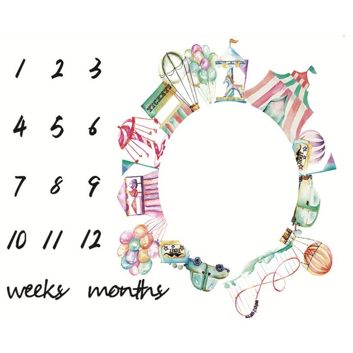 Paturica Milestone, 75x100 cm, Maimutica, pentru fotografii memorabile