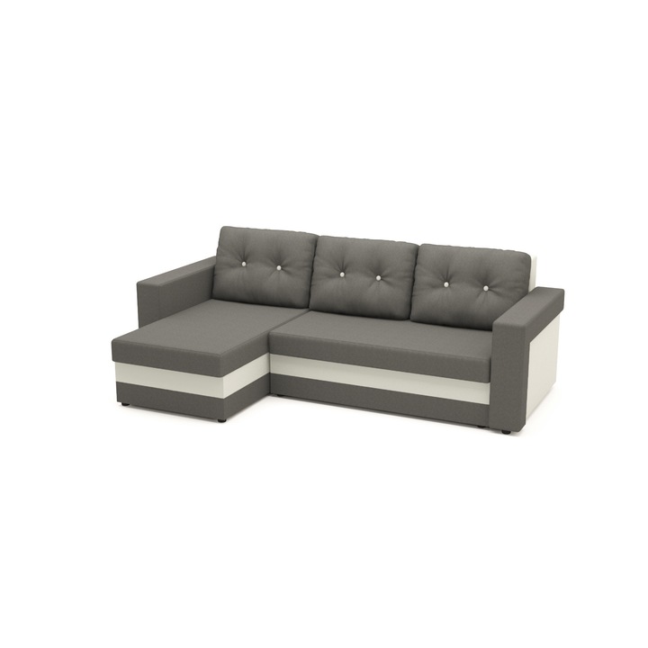 Coltar extensibil, reversibil Bony Gri, 230 x 140 x 80 cm