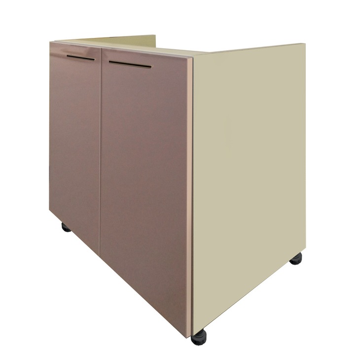 Masca chiuveta, Napoli, pal vanilie/ usi MDF acril capucino, 80x52x83 cm