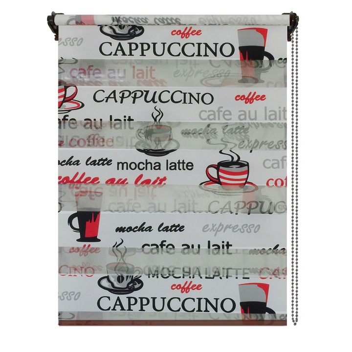 Rulou zebra, Decor 15, dimensiune panza 76x200 cm, dimensiune finala 80x200 cm, accesorii albe.