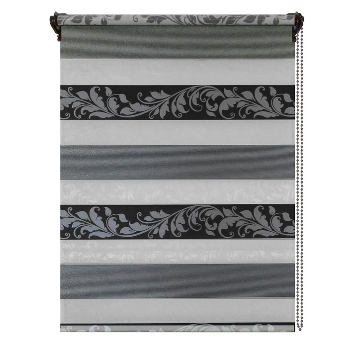 Rulou zebra, Elegance E5, dimensiune panza 56x120 cm, dimensiune finala 60x120 cm, accesorii albe.