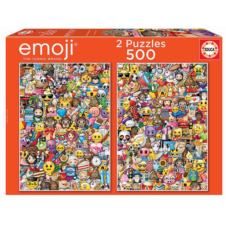 Puzzle Educa, Emoji, 2 az 1-ben, 2x500 darab
