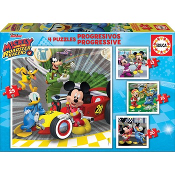Puzzle Educa - Mickey and the Roadster Racers, 12/16/20/25 piese Puzzle Educa - Mickey and the Roadster Racers, 12/16/20/25 piese