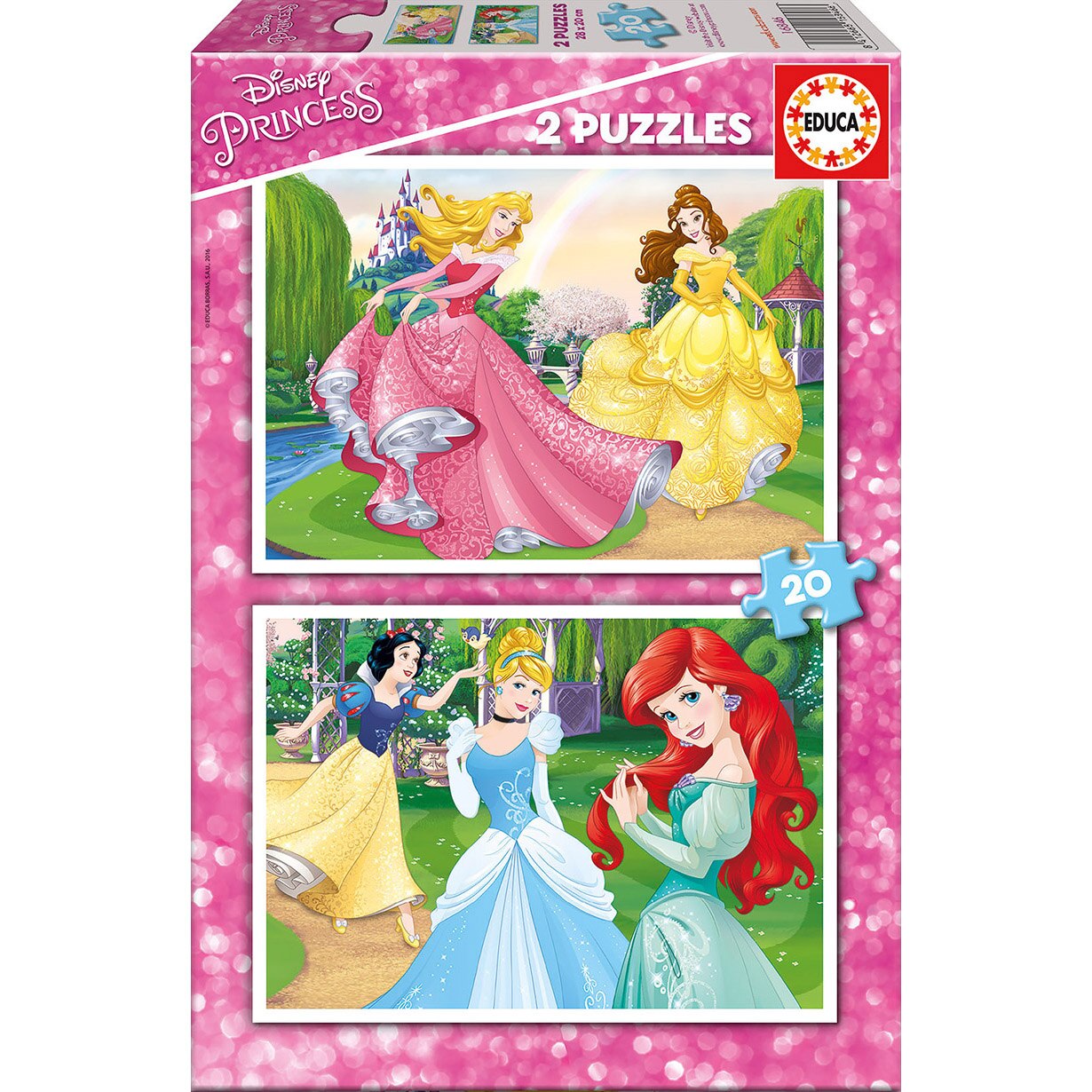 Puzzle Educa, Disney Princesses, 2 in 1, 2x20 piese