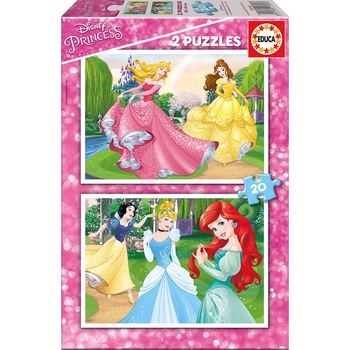 Puzzle Educa, Disney Princesses, 2 in 1, 2x20 piese Puzzle Educa, Disney Princesses, 2 in 1, 2x20 piese