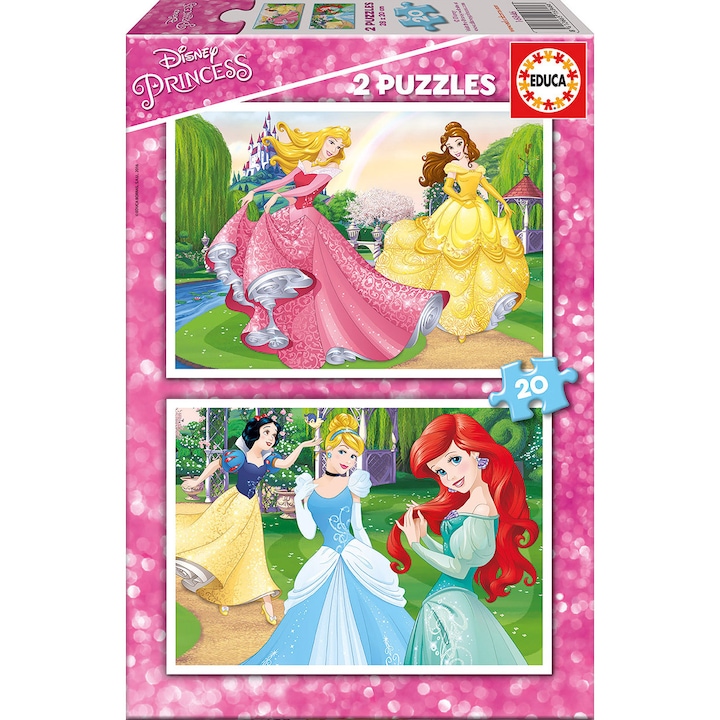 Educa Disney Hercegnők puzzle, 2x20 darabos puzzle