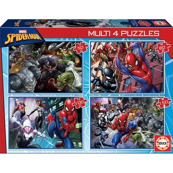 Puzzle Educa, Ultimate Spider-Man, 4 in 1, 50/80/100/150 piese Puzzle Educa, Ultimate Spider-Man, 4 in 1, 50/80/100/150 piese