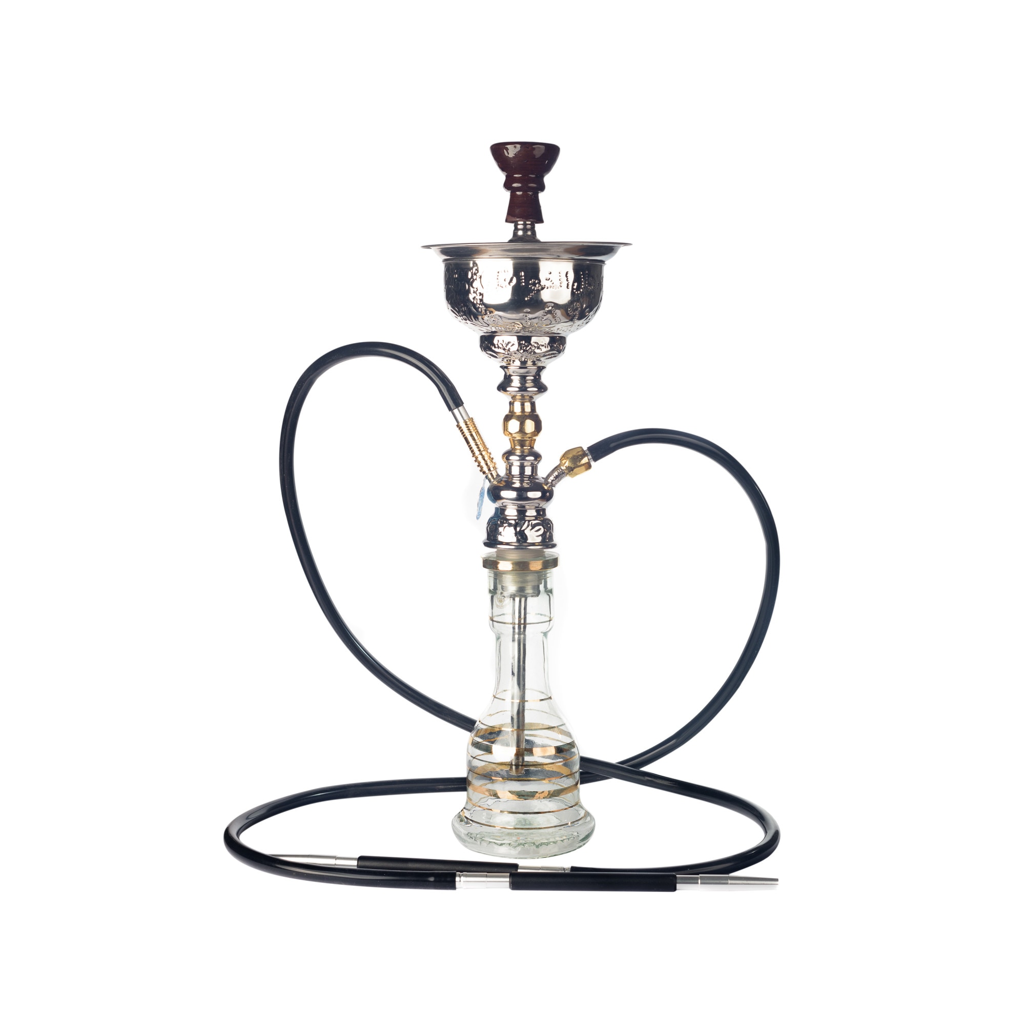 Narghilea Crystal Elkhawanky Sons cu doua furtunuri din silicon