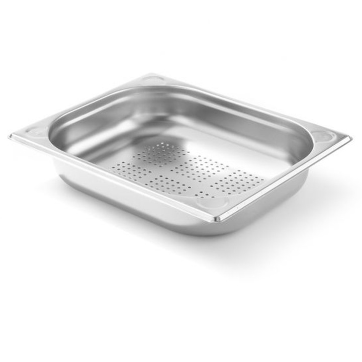 Съд GN 1/2 Kitchen Line перфориран, инокс, 3,6л, 325x265x65мм, комплект
