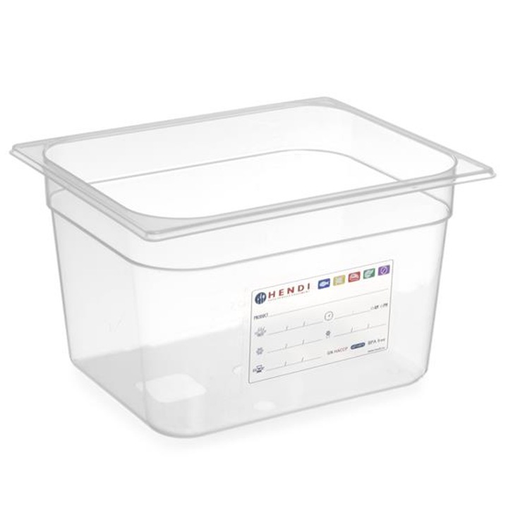 Cutie alimentara GN 1/2, 9,5l, 325x265mm, transparent, inaltime 150mm, set cu capacitate HACCP