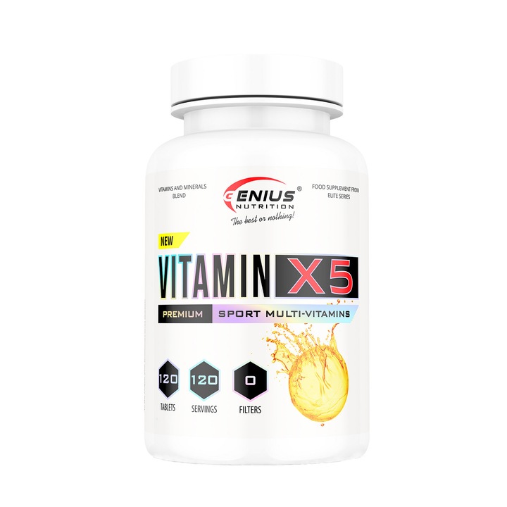 Complex de Vitamine Genius Nutrition VitaminX5 120 tablete