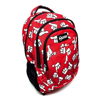 Ghiozdan pentru scoala, Mickey Mouse Emonji, Universal, 3 compartimente, Rosu, 47 cm Ghiozdan pentru scoala, Mickey Mouse Emonji, Universal, 3 compartimente, Rosu, 47 cm