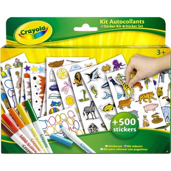 Set cu de 500 de stickere si carioci, Crayola Set cu de 500 de stickere si carioci, Crayola