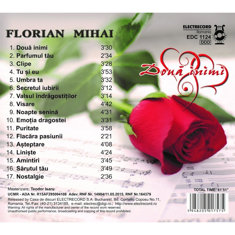 Florian Mihai - Doua inimi - CD