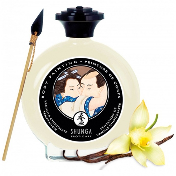 Ядлив лубрикант Shunga Body Painting White Chocolate and Vanilla, 100 мл