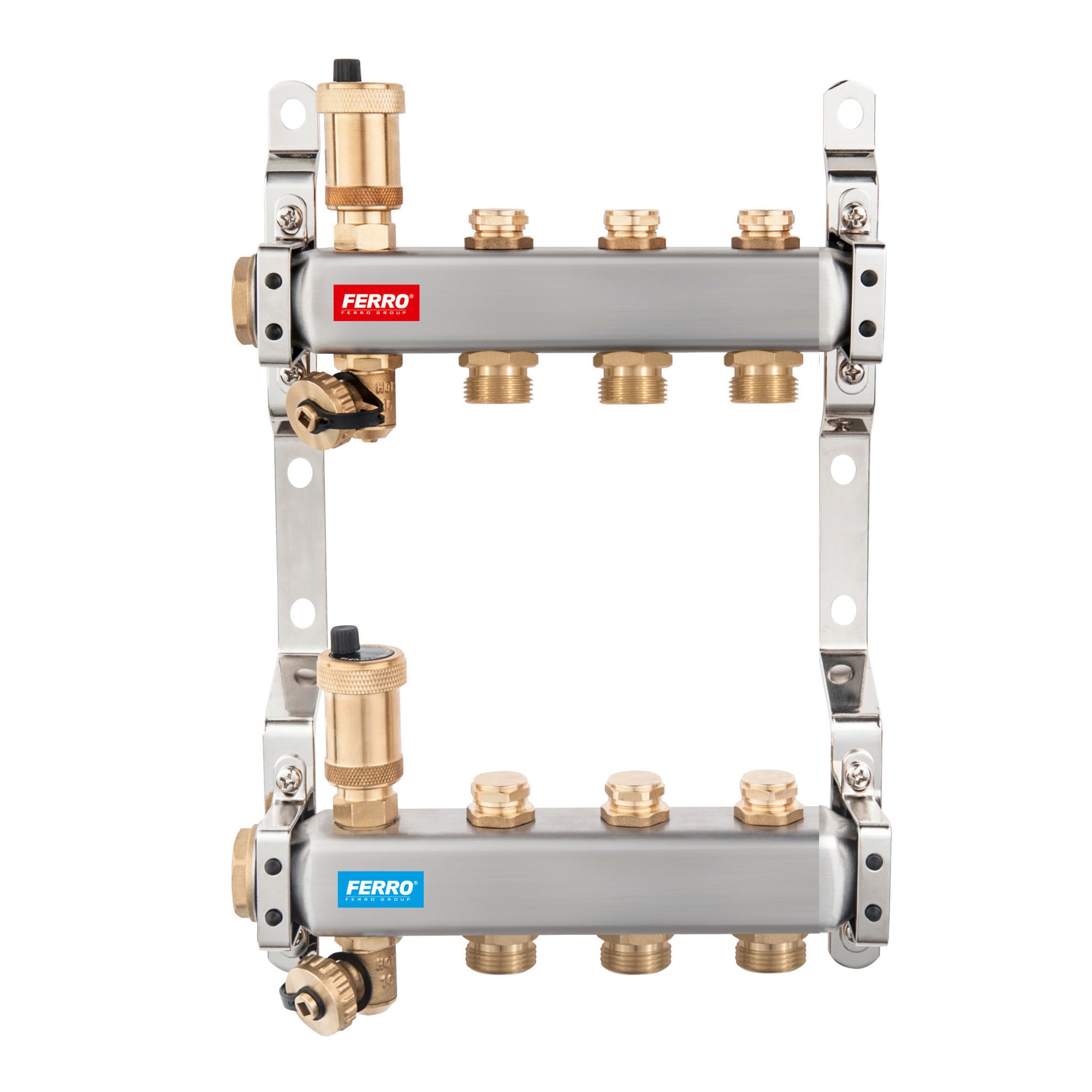 Pachet Distribuitor/Colector 1``- 3 Cai FERRO din Otel Inoxidabil pentru incalzire radiatoare